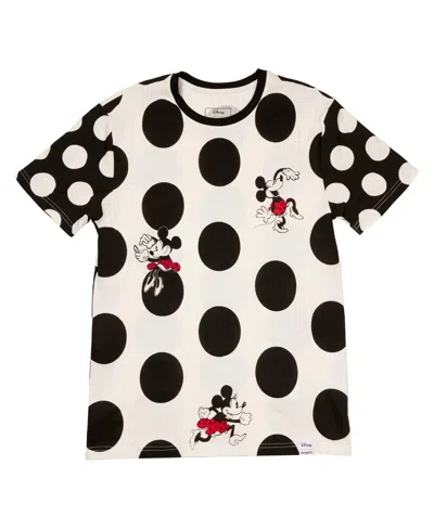 Loungefly Unisex White Mickey Friends Minnie Mouse Rocks The Dots T-shirt