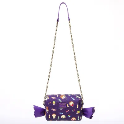 Loungefly Willy Wonka Chibi Crossbody Bag In Purple