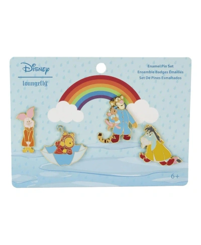Loungefly Winnie The Pooh Rainy Day 4-pack Pin Set In Multi