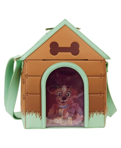 Loungefly Women's  Disney I Heart Dogs Doghouse Crossbody Bag In Green