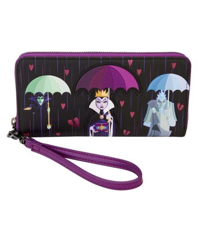 Loungefly Women's  Disney Villains Curse Your Hearts Wristlet In Violet