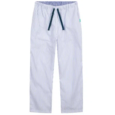 Loungers Blue / White Men's Loungewear Monk Seal Design Regular Length