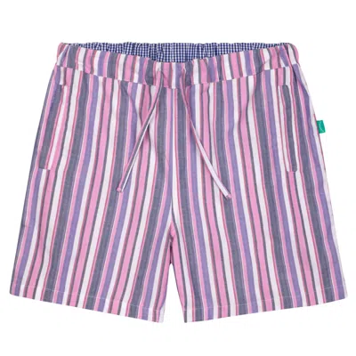 Loungers Men's Vaquita Organic Brushed Cotton Lounge Shorts Pink / White / Grey In Multi