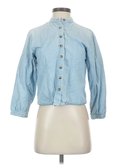 Pre-owned Loup 3/4 Sleeve Button Down Shirt In Blue