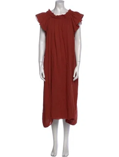 Pre-owned Loup Charmant Cowl Neck Midi Length Dress In Red