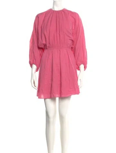 Pre-owned Loup Charmant Crew Neck Mini Dress In Pink
