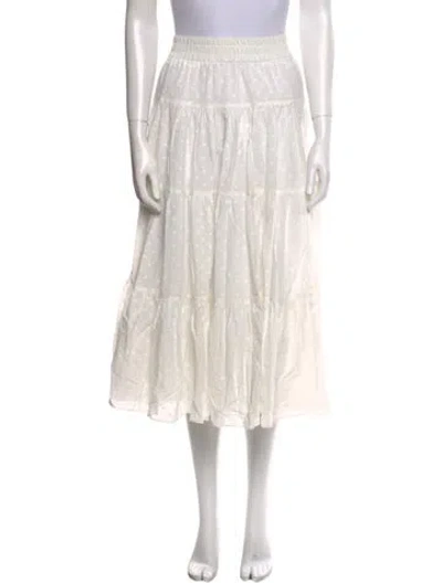 Pre-owned Loup Charmant Midi Length Skirt In White