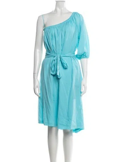 Pre-owned Loup Charmant One-shoulder Midi Length Dress In Blue