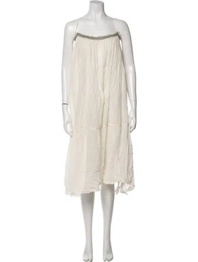 Pre-owned Loup Charmant Scoop Neck Midi Length Dress In Neutral