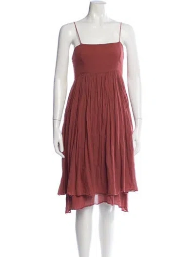 Pre-owned Loup Charmant Square Neckline Midi Length Dress In Burgundy