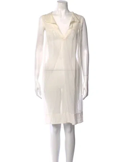 Pre-owned Loup Charmant V-neck Knee-length Dress In Neutral