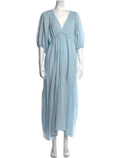 Pre-owned Loup Charmant V-neck Long Dress In Blue