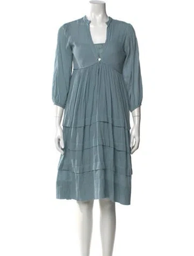 Pre-owned Loup Charmant V-neck Midi Length Dress In Blue