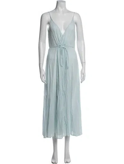 Pre-owned Loup Charmant V-neck Midi Length Dress In Blue