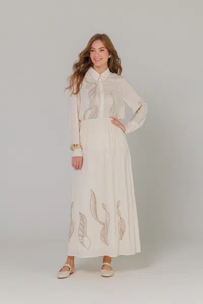 Loup Clothing Neutrals Soft Sand Embroidered Set