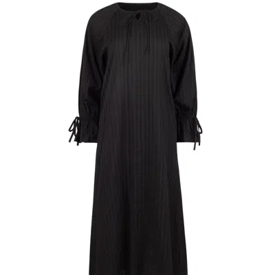 Loup Clothing Women's Black Linear Cotton Maxi