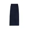 Loup Clothing Women's Blue Cable Knit Midi Skirt Navy In Black