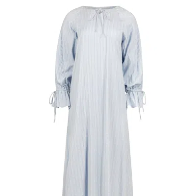 Loup Clothing Women's Blue Linear Cotton Maxi