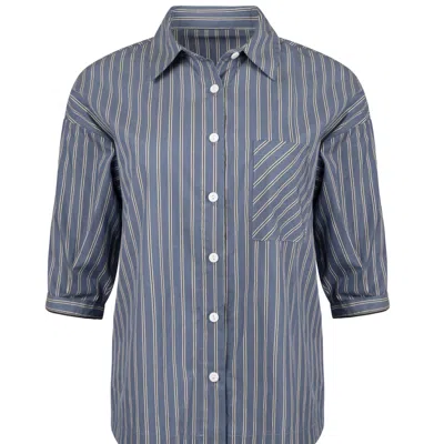 Loup Clothing Women's Blue Striped Set Shirt