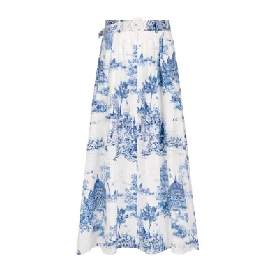 Loup Clothing Women's Blue Toile Skirt