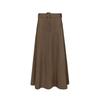 Loup Clothing Women's Fit & Flare Skirt Brown