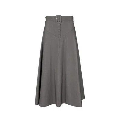Loup Clothing Women's Grey Fit & Flare Skirts Gray