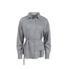 Loup Clothing Women's Grey Pinstripe Blouse In Gray