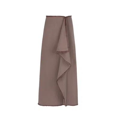 Loup Clothing Women's Herringbone Skirt Brown