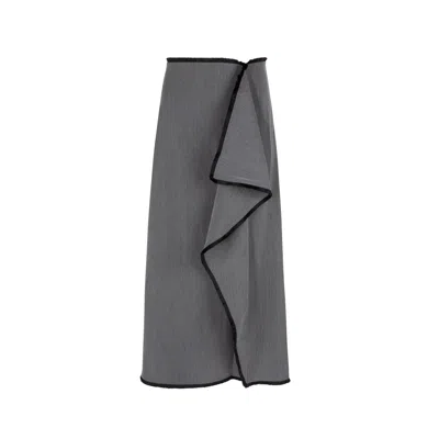 Loup Clothing Women's Herringbone Skirt Grey In Gray
