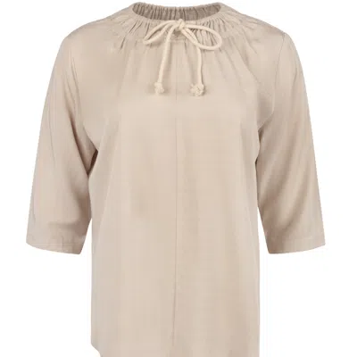 Loup Clothing Women's Neutrals Sand Drawstring Top