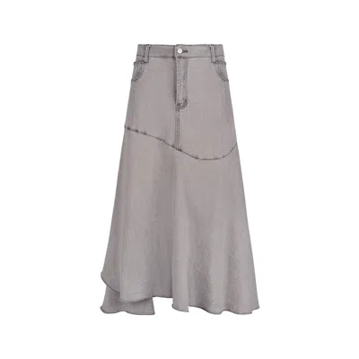 Loup Clothing Women's Stretch Denim Skirt Grey In Gray