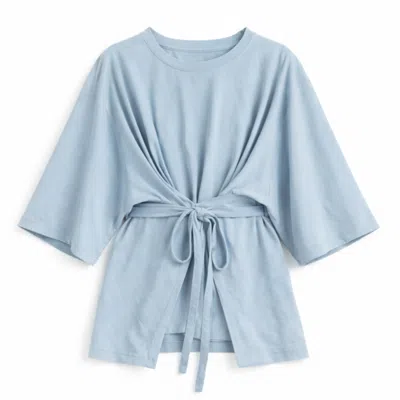 Loup Clothing Women's Wrap Tie Tee Powder Blue
