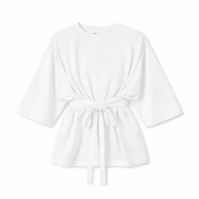 Loup Clothing Women's Wrap Tie Tee White