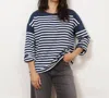 Loup Marianne Stripe Breton Tee In Midnight In Multi
