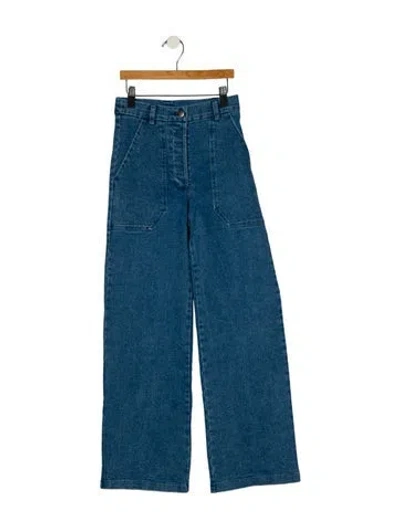 Pre-owned Loup Mid-rise Wide Leg Jeans In Blue