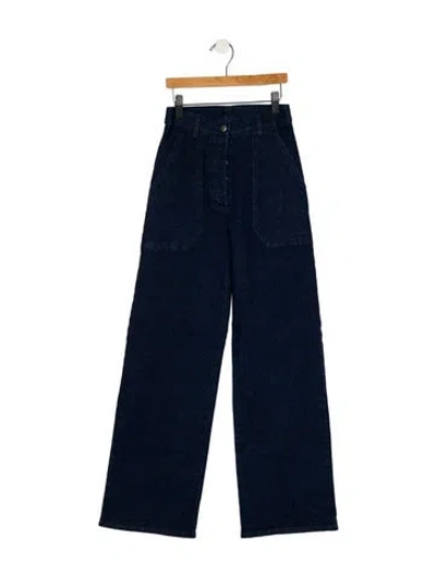 Pre-owned Loup Mid-rise Wide Leg Jeans In Blue