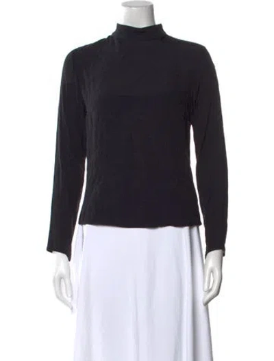 Pre-owned Loup Mock Neck Long Sleeve Top In Black