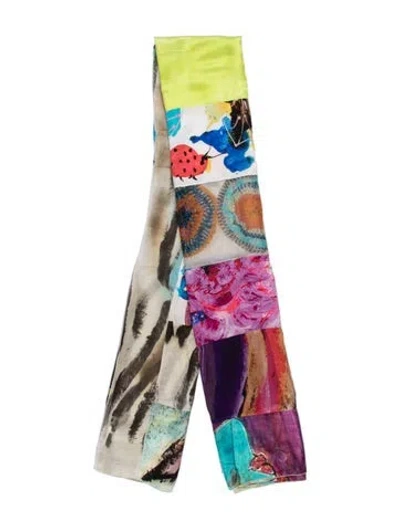 Pre-owned Loup Silk Graphic Print Scarf In Neutrals