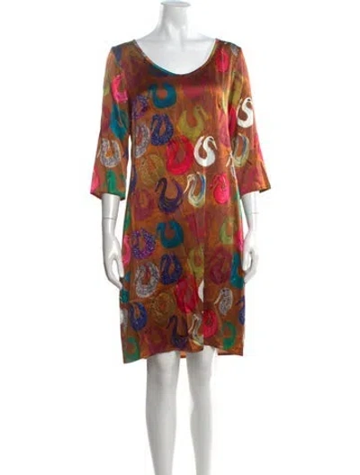 Pre-owned Loup Silk Mini Dress In Orange