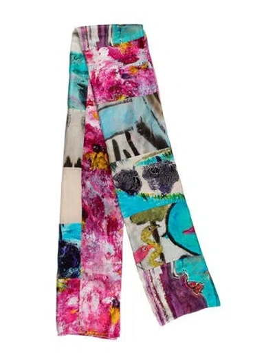 Pre-owned Loup Silk Printed Scarf W/ Tags In Pink
