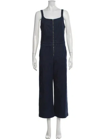 Pre-owned Loup Square Neckline Jumpsuit In Blue