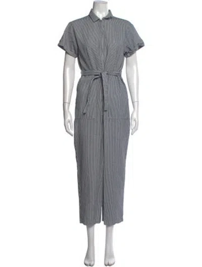 Pre-owned Loup Striped Crew Neck Jumpsuit In Black