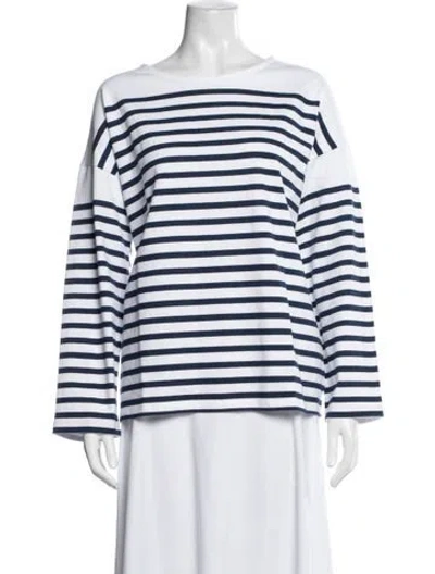 Pre-owned Loup Striped Crew Neck Top In Blue/white