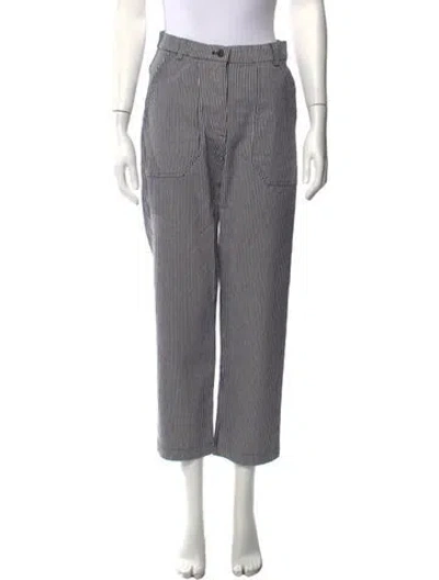 Pre-owned Loup Striped Straight Leg Pants In Black