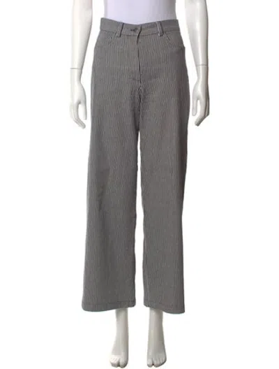 Pre-owned Loup Striped Straight Leg Pants In Black