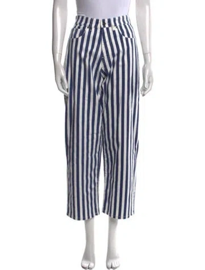 Pre-owned Loup Striped Wide Leg Pants In Blue