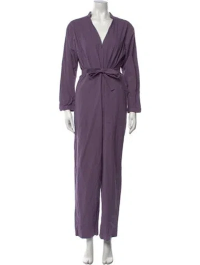Pre-owned Loup V-neck Jumpsuit In Purple
