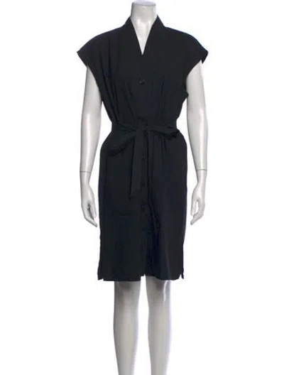 Pre-owned Loup V-neck Knee-length Dress In Black