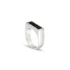 Loupn Men's Black / Silver Rectangle Black Onyx Ring - Sterling Silver - Polished In Multi