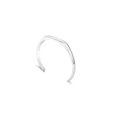 Loupn Men's Hexagon Armor Cuff Bracelet - Sterling Silver
